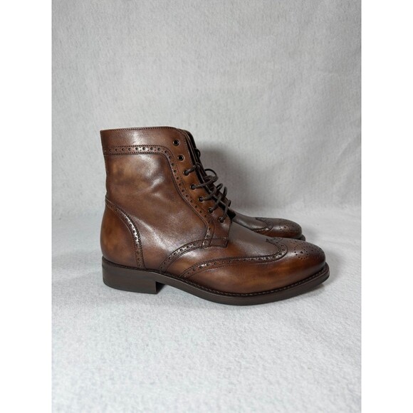 Men's Thursday Brown Leather Wingtip Boots Sz 8.5